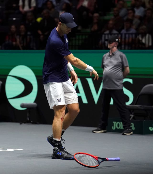 Andy Murray throws down his racket in frustration