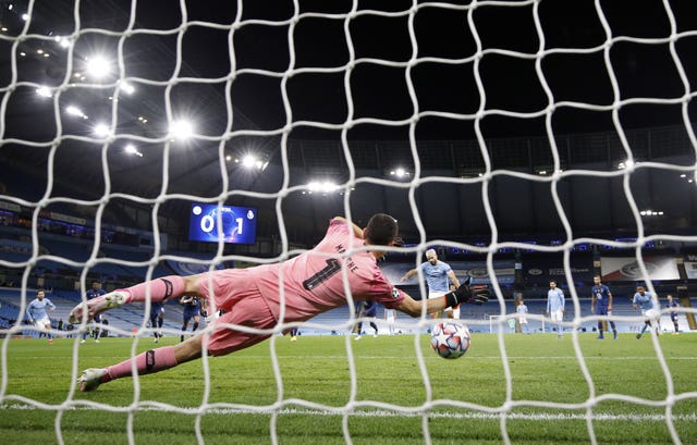 Sergio Aguero drew City level from the penalty spot
