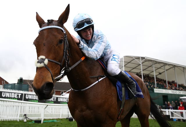 Honeysuckle and Rachael Blackmore after taking the Close Brothers Mares' Hurdle at the Cheltenham Festival (Tim Goode/PA)
