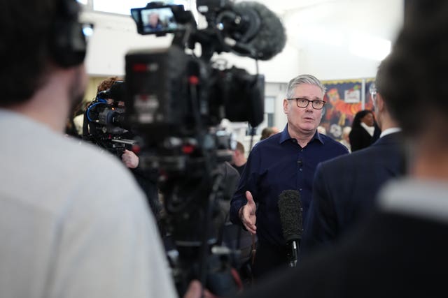Prime Minister Sir Keir Starmer during an interview in Reading on Monday