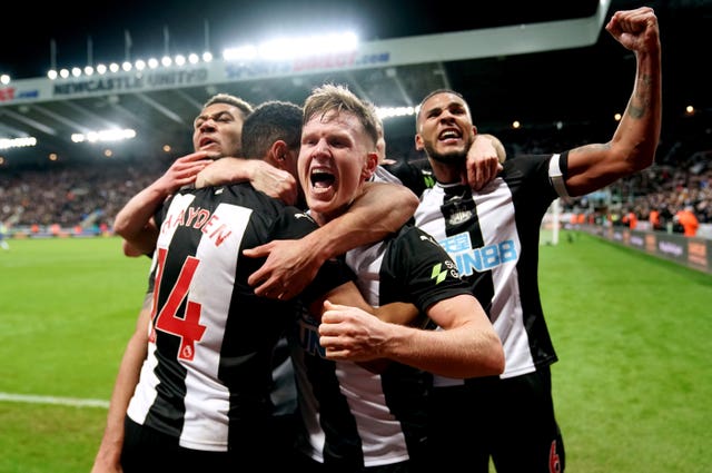 Newcastle celebrate their late winner