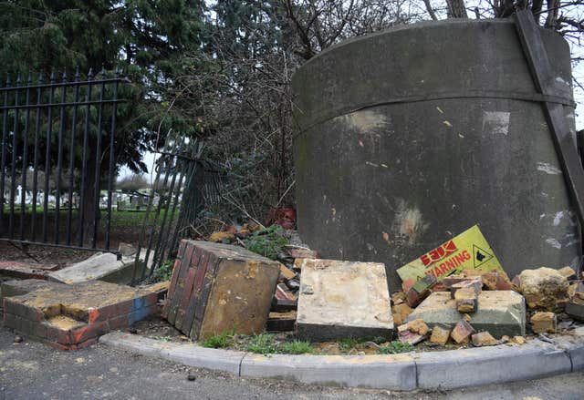 The car is understood to have ploughed into a bus stop