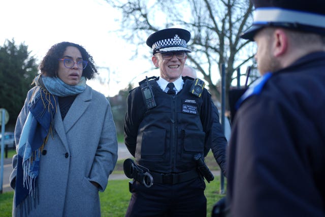 Commissioner Sir Mark Rowley with Kaya Comer-Schwartz