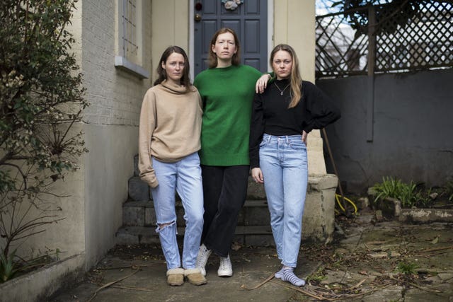 (left to right) Cecilia, 25, Julz, 25, and Susie, 26