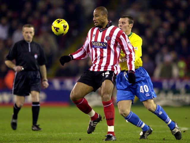 Georges Santos, left, played his last game for Sheffield United that day