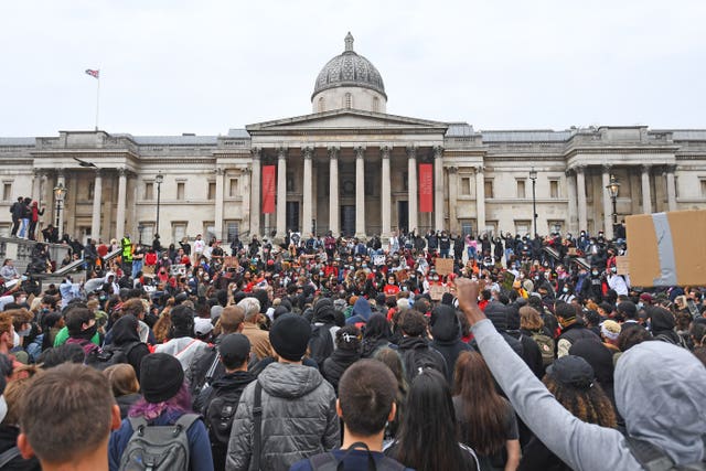 Protesters in Trafalgar Square
