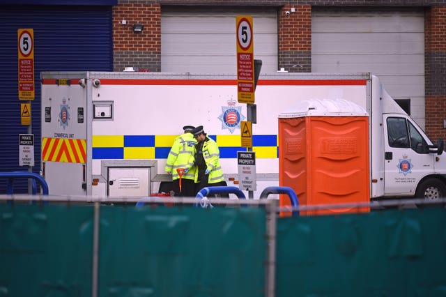 Police at the scene in Grays