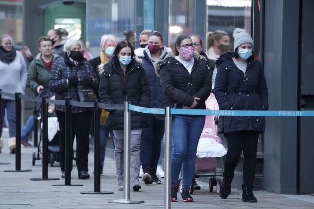 People queueing outside Primark in Northumberland Street, Newcastle