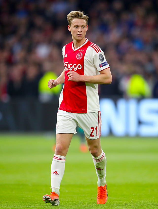 Rice has been impressed by the progress of Ajax's Frenkie De Jong