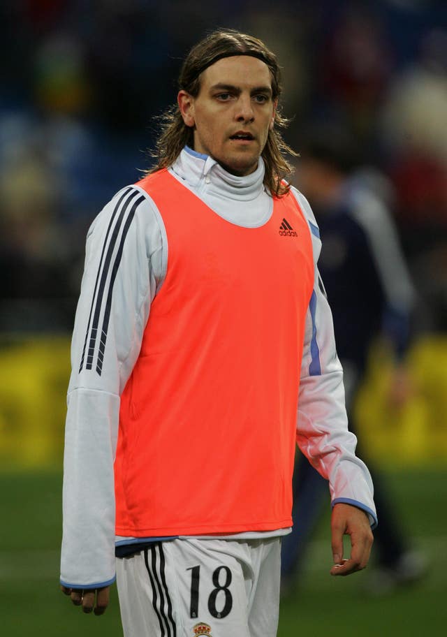 Real Madrid’s Jonathan Woodgate during a warm-up prior to a game