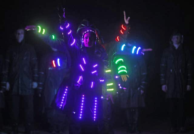 LED outfits glow in Tom Duffy's Circus (Niall Carson/PA)
