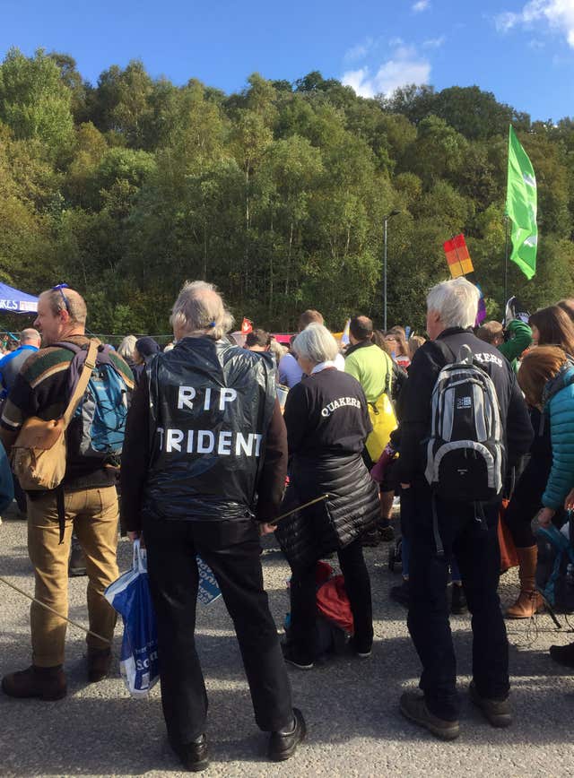 protesters at the Nae Nukes Anywhere rally