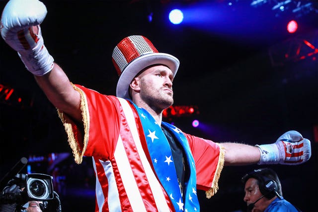 Tyson Fury confidently entered the arena with shades of Rocky Balboa and Uncle Sam