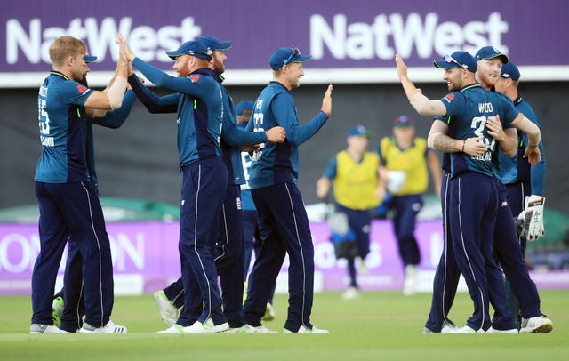 England celebrate their first wicket at Headingley (Danny Lawson/PA)