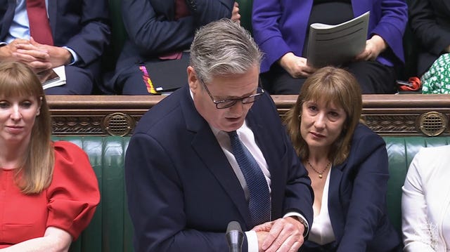 Chancellor of the Exchequer Rachel Reeves crying as Sir Keir Starmer spoke during Prime Minister’s Questions