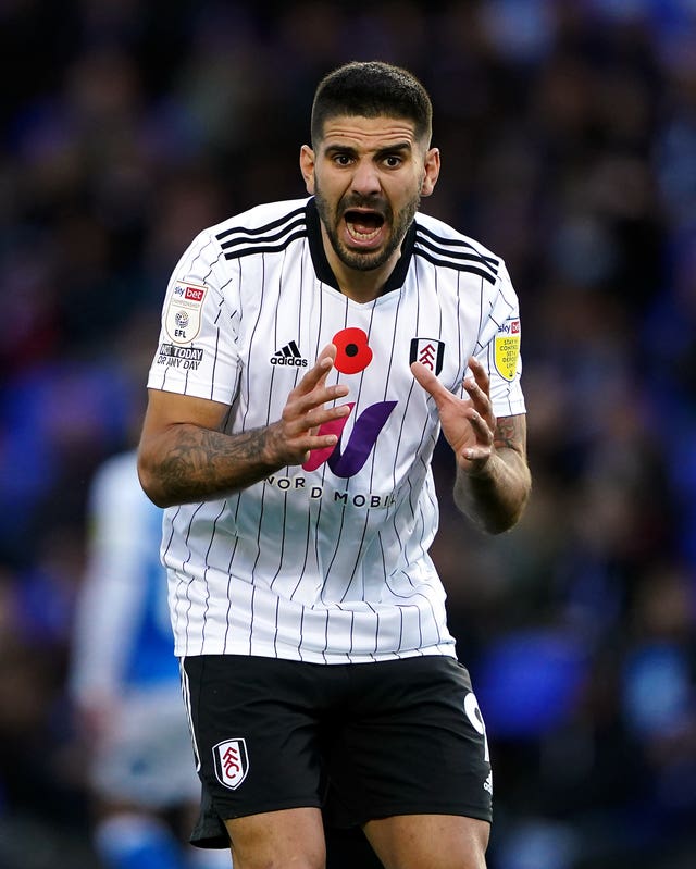 Fulham's Aleksandar Mitrovic reacts