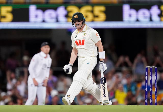 Steve Smith celebrates hitting the winning runs