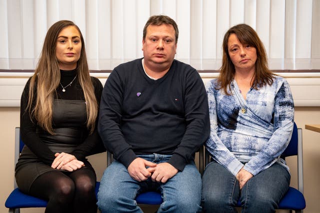 Leah Croucher’s sister Jade, father John and mother Claire