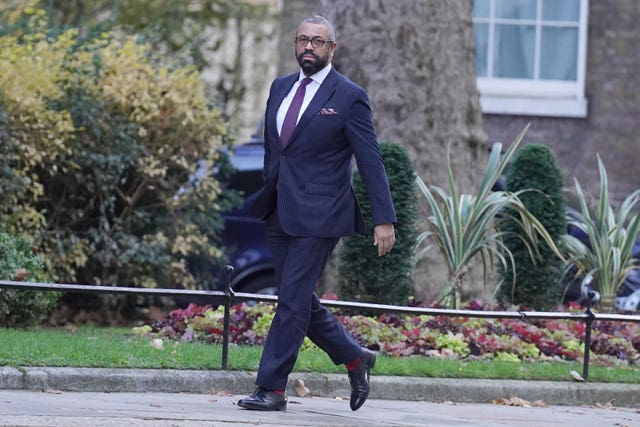 Home Secretary James Cleverly arriving in Downing Street, London, for a Cabinet meeting