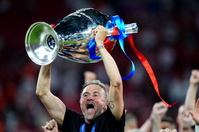 Luis Enrique celebrates