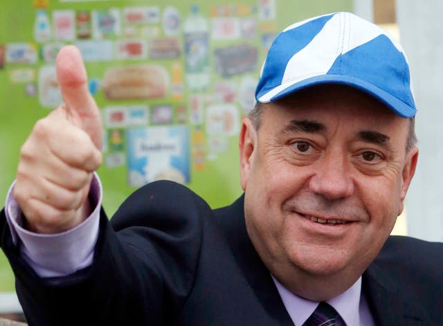 Alex Salmond giving the camera the thumbs up.