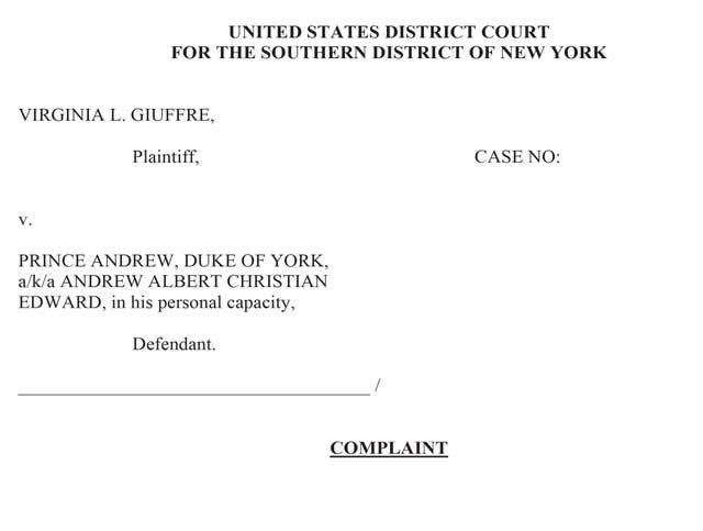 The cover of the legal action