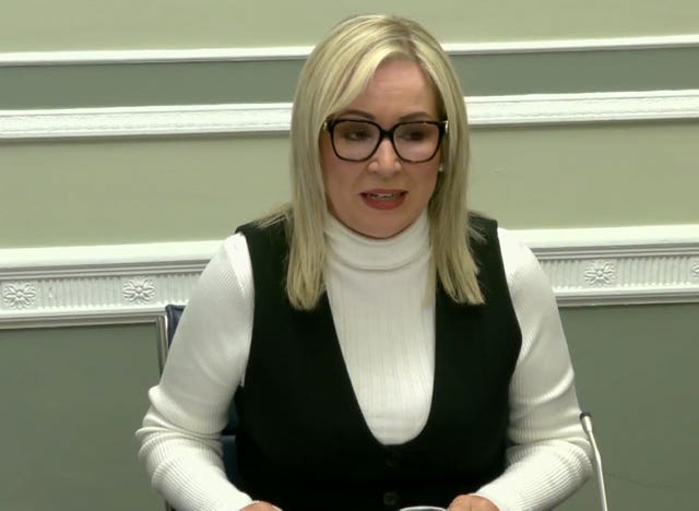 Michelle O'Neill speaks at the Executive Office committee