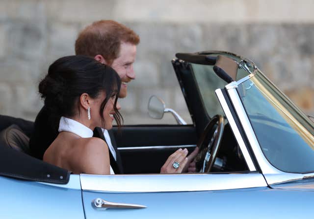 The ring was spotted on Meghan's right hand (Steve Parsons/PA)