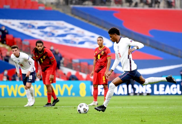 Marcus Rashford equalised for England against Belgium 