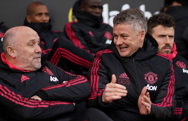 Ole Gunnar Solskjaer, right, made it 10 wins from 11 matches since taking over as Manchester United interim manager against Fulham