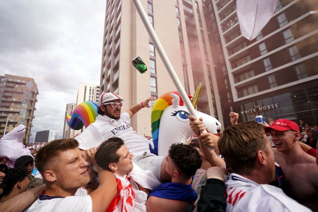 England fans outside the ground