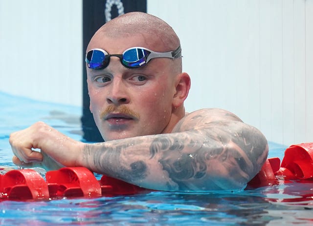 Peaty debuted a clean shaven look on Sunday after sporting a moustache on Saturday night (Adam Davy/PA)