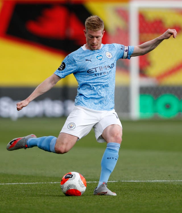 Kevin De Bruyne is bidding to match the Premier League record of 20 assists