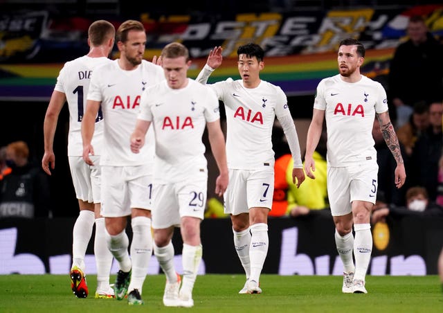 Son Heung-min celebrates scoring