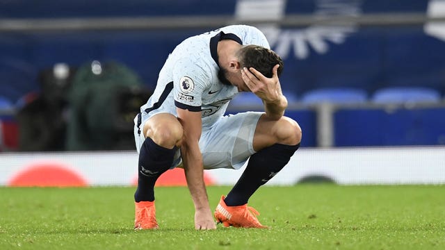 Chelsea's Olivier Giroud looks dejected after the final whistle on Saturday