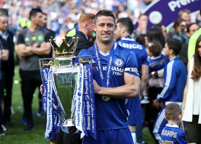 Gary Cahill has twice won the Premier League title with Chelsea