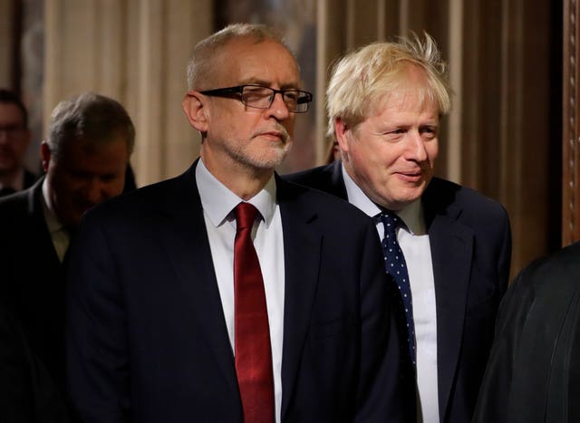 Prime Minister Boris Johnson (right) Labour leader Jeremy Corbyn 