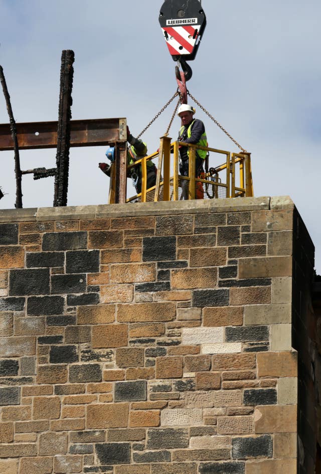 Work continues to dismantle the Glasgow School of Art's Mackintosh building