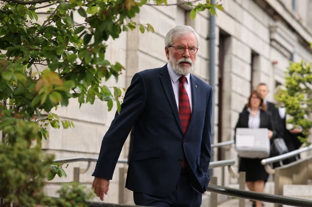 Gerry Adams outside court