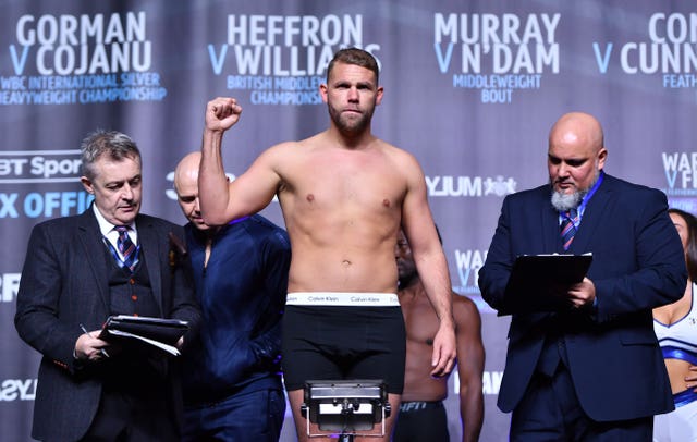 Billy Joe Saunders fights on the undercard (Anthony Devlin/PA)