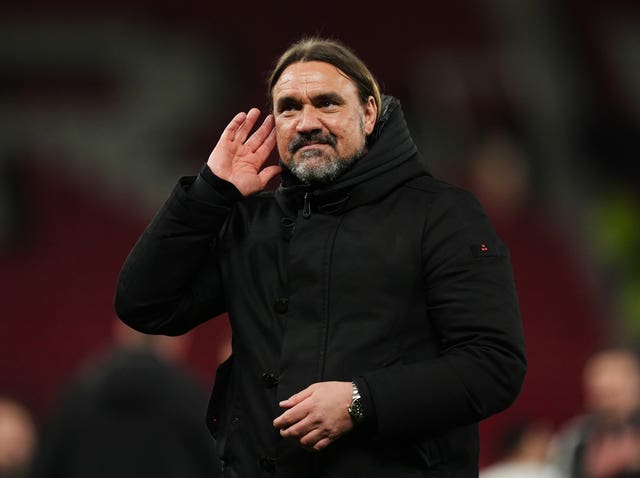 Leeds manager Daniel Farke celebrates
