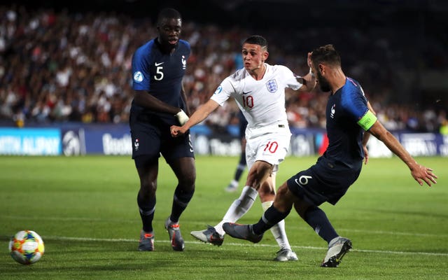 Phil Foden scored a fine solo goal to put England Under-21s ahead against France