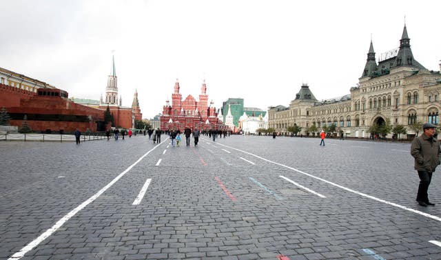 A view of Red Square in Moscow, just outside the walls of the Kremlin (Owen Humphreys/PA)