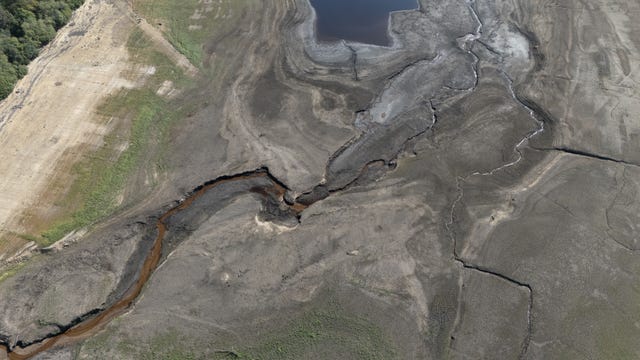 Low water levels at Broomhead Reservoir