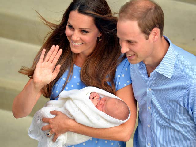 William and Kate pictured on the steps of the Lindo Wing in 2013 with their first born Prince George . (John Stillwell/PA)