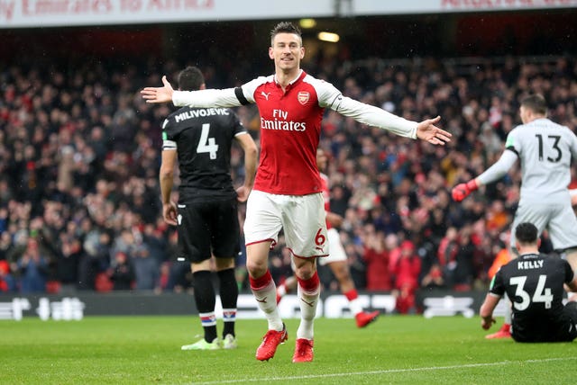 Koscielny bundled home Arsenal's third goal as they stunned Palace in the early stages.