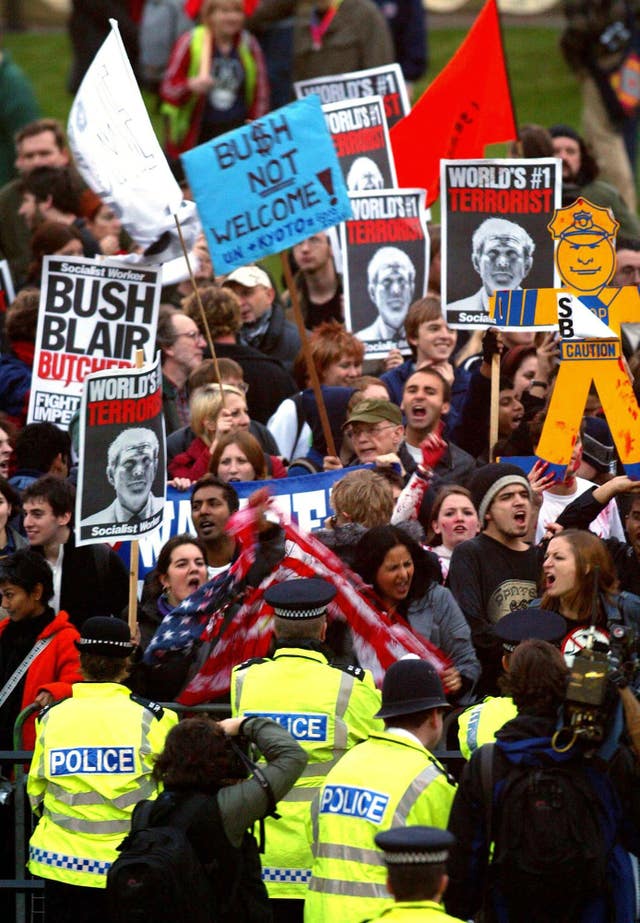 Anti Bush protests