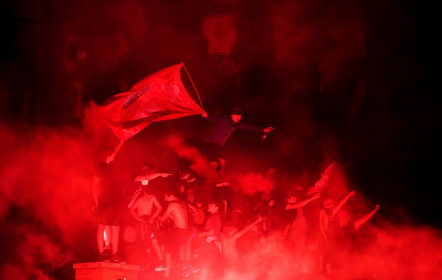 Liverpool fans outside Anfield