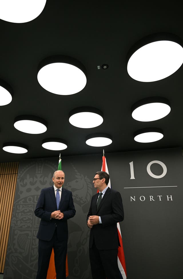 Taoiseach Micheál Martin with Prime Minister Andy Burnham at No 10 North