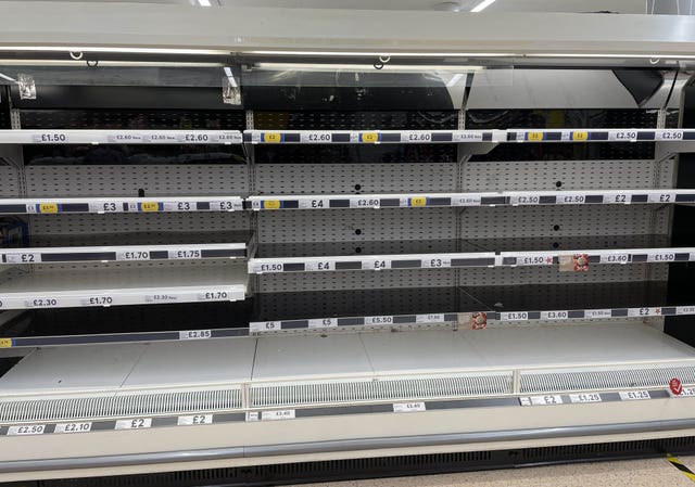 Empty shelves